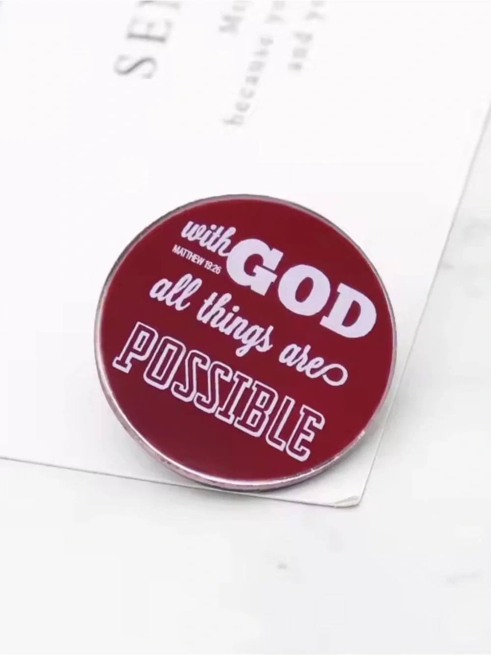With God All Things Are Possible pin faith based Bible verse pin